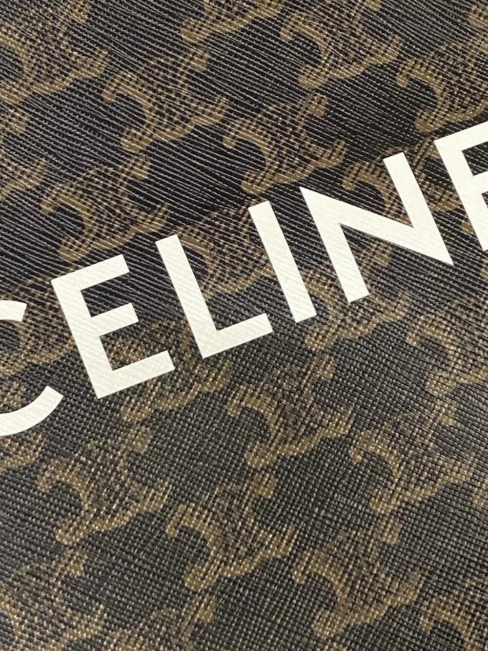 CELINE Mini Vertical Cabas Tan(Black, Brown) Brown) Triomphe Canvas Calf Skin - Picture 7 of 15